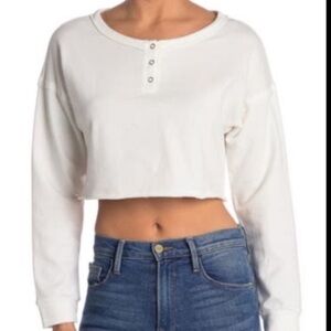 NWT Nordstrom abound cropped Henley sweatshirt